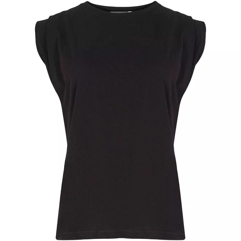Mint Velvet Black Cotton Extended T Shirt